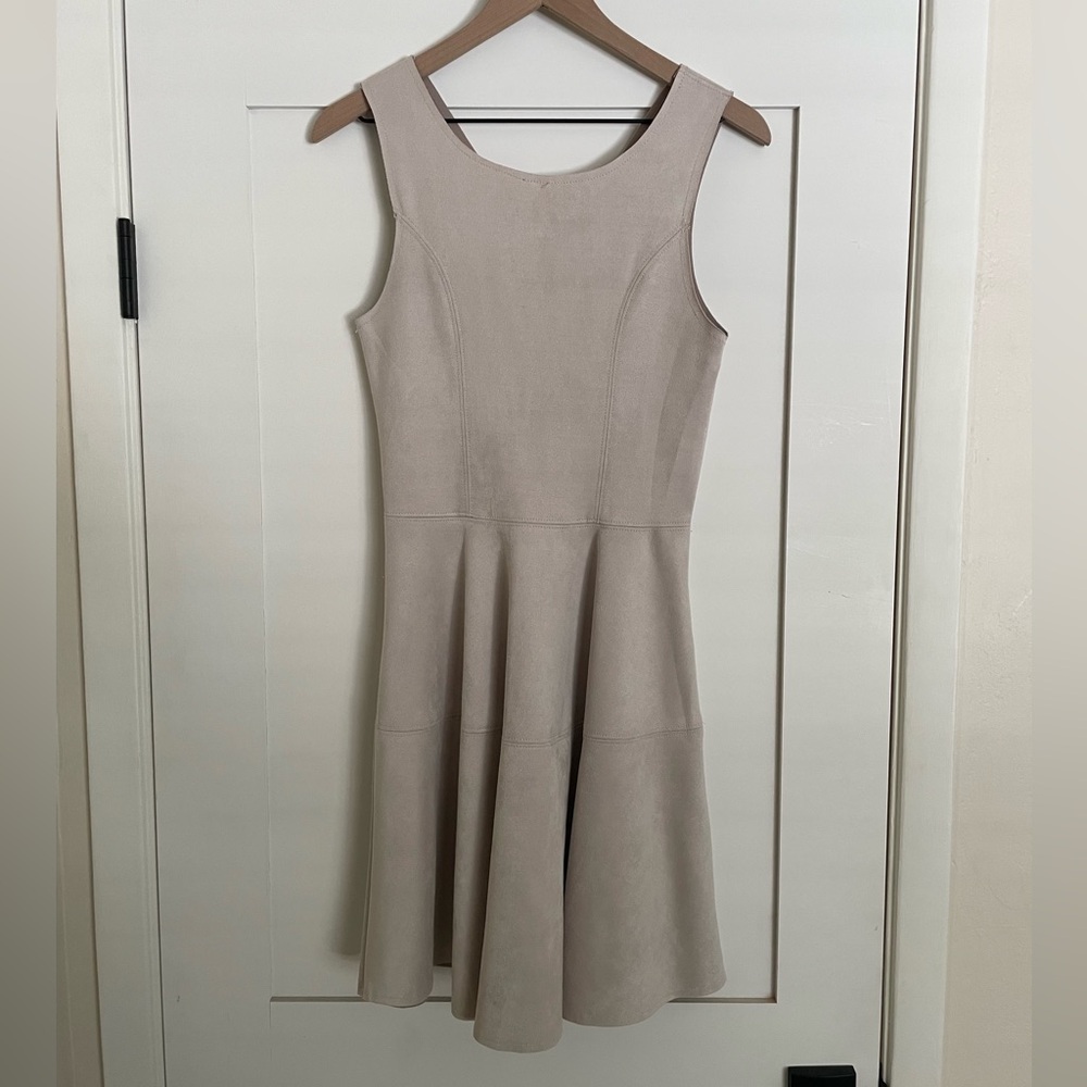Blue Rain Tan Sleeveless A-line Mini Dress